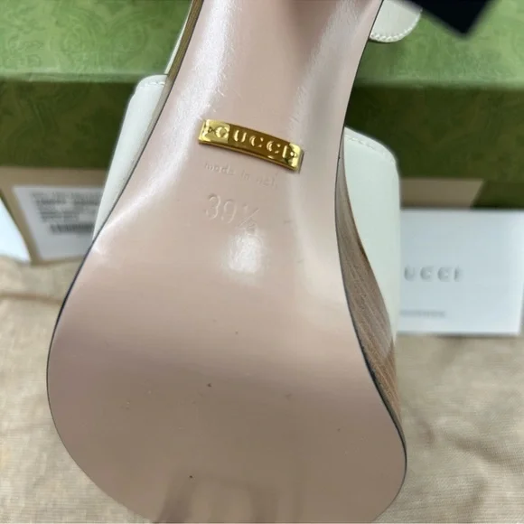 Women’s Gucci interlocking G leather platform sandals size 39.5 made in Italy - Picture 9 of 13